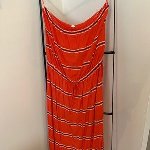 J crew preppy strapless maxi dress